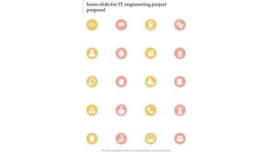 Icons Slide For It Engineering Project Proposal One Pager Sample Example Document