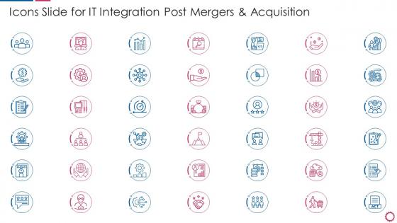 Icons Slide For IT Integration Post Mergers