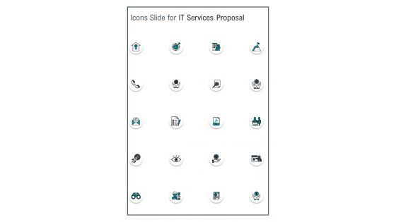 Icons Slide For IT Services Proposal One Pager Sample Example Document