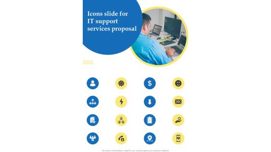 Icons Slide For It Support Services Proposal One Pager Sample Example Document