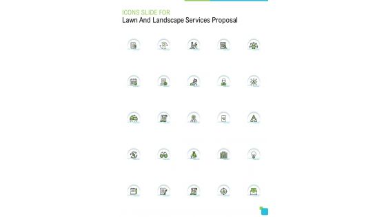 Icons Slide For Lawn And Landscape Services Proposal One Pager Sample Example Document