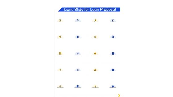 Icons Slide For Loan Proposal One Pager Sample Example Document