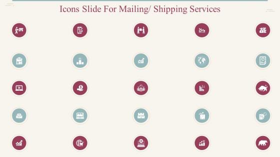 Icons slide for mailing shipping services
