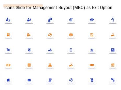 Icons slide for management buyout mbo as exit option