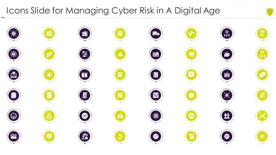 Icons slide for managing cyber risk in a digital age