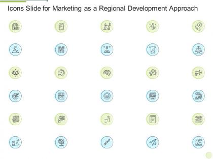 Icons slide for marketing as a regional development approach ppt slides maker