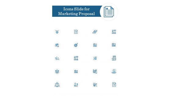 Icons Slide For Marketing Proposal One Pager Sample Example Document