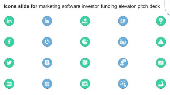 Icons Slide For Marketing Software Investor Funding Elevator Pitch Deck
