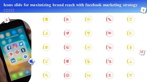 Icons Slide For Maximizing Brand Reach With Facebook Marketing Strategy SS