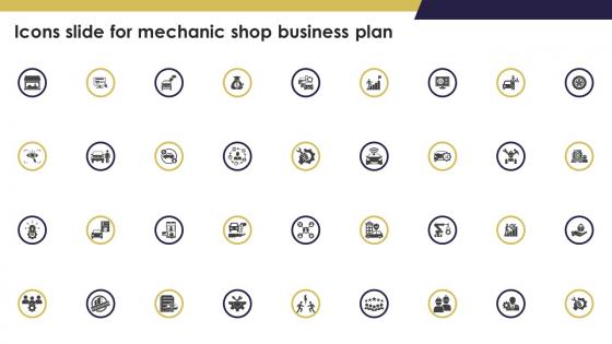 Icons Slide For Mechanic Shop Business Plan BP SS
