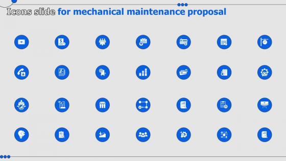 Icons Slide For Mechanical Maintenance Proposal Ppt Slides Tips
