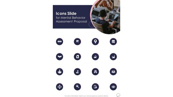 Icons Slide For Mental Behavior Assessment Proposal One Pager Sample Example Document