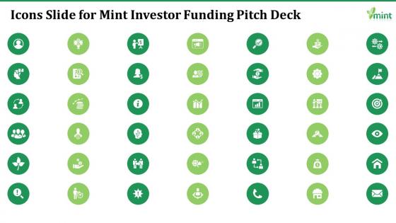 Icons slide for mint investor funding pitch deck ppt download show tips