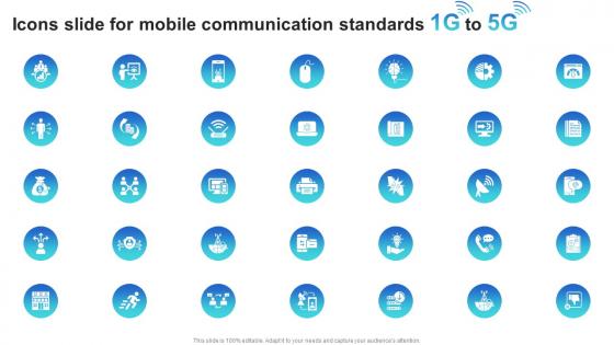 Icons Slide For Mobile Communication Standards 1g To 5g Ppt Slides Infographic Template