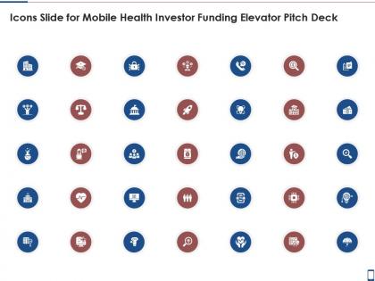 Icons slide for mobile health investor funding elevator pitch deck