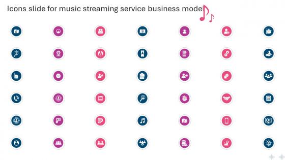 Icons Slide For Music Streaming Service Business Model BMC SS V