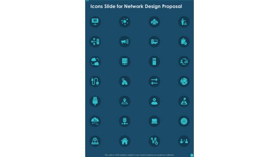 Icons Slide For Network Design Proposal One Pager Sample Example Document