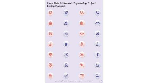 Icons Slide For Network Engineering Project Design Proposal One Pager Sample Example Document