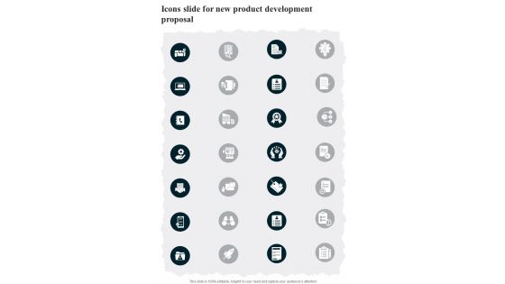 Icons Slide For New Product Development Proposal One Pager Sample Example Document