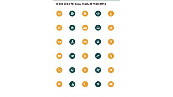 Icons Slide For New Product Marketing One Pager Sample Example Document