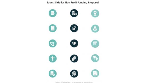 Icons Slide For Non Profit Funding Proposal One Pager Sample Example Document