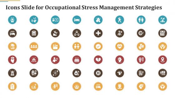 Icons Slide For Occupational Stress Management Strategies