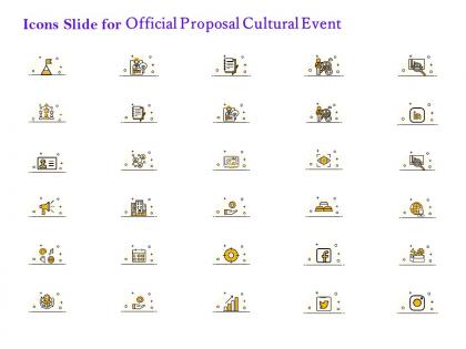 Icons slide for official proposal cultural event ppt powerpoint presentation gallery outline