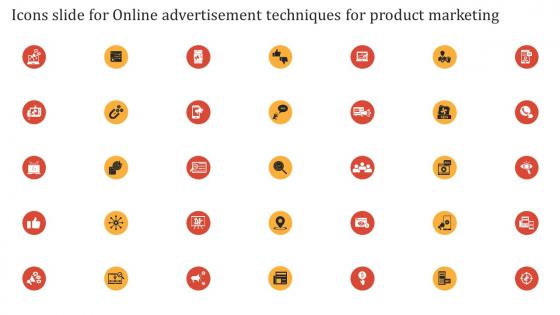 Icons Slide For Online Advertisement Techniques For Product Marketing MKT SS V
