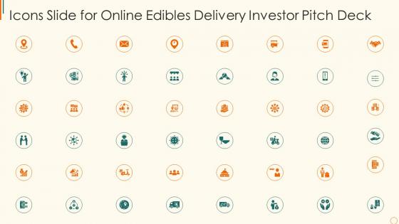 Icons slide for online edibles delivery investor pitch deck ppt layout