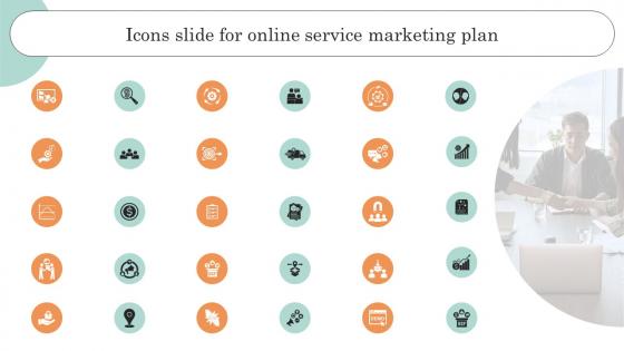 Icons Slide For Online Service Marketing Plan