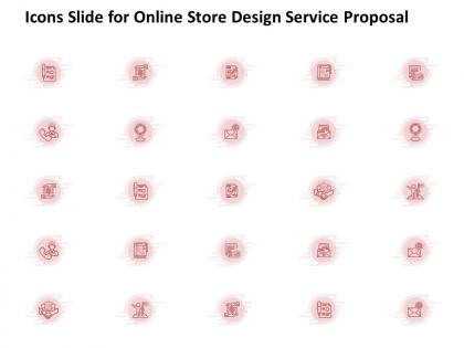 Icons slide for online store design service proposal ppt powerpoint presentation file