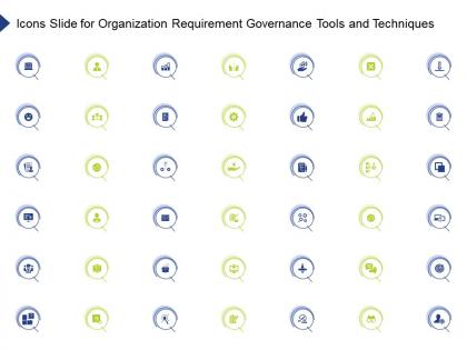 Icons slide for organization requirement governance tools and techniques