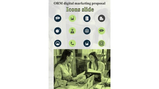 Icons Slide For ORM Digital Marketing Proposal One Pager Sample Example Document