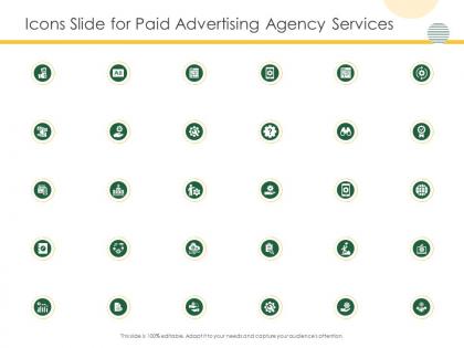 Icons slide for paid advertising agency services ppt powerpoint presentation model format