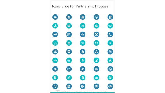 Icons Slide For Partnership Proposal One Pager Sample Example Document
