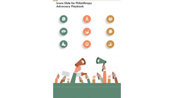 Icons Slide For Philanthropy Advocacy Playbook One Pager Sample Example Document