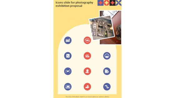 Icons Slide For Photography Exhibition Proposal One Pager Sample Example Document