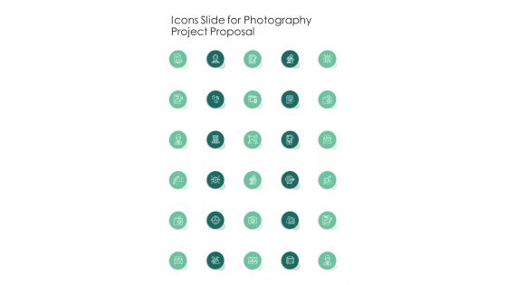 Icons Slide For Photography Project Proposal One Pager Sample Example Document