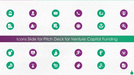 Icons Slide For Pitch Deck For Venture Capital Funding