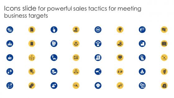 Icons Slide For Powerful Sales Tactics For Meeting Business Targets MKT SS V
