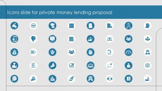 Icons Slide For Private Money Lending Proposal Ppt Powerpoint Presentation Portfolio Graphic Images