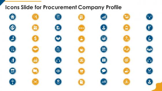 Icons slide for procurement company profile ppt file clipart
