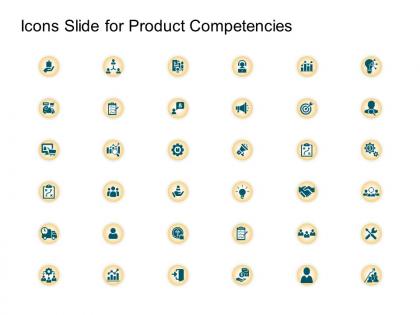 Icons slide for product competencies ppt sample