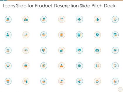 Icons slide for product description slide pitch deck