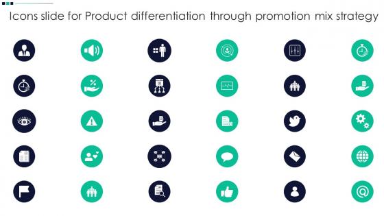 Icons Slide For Product Differentiation Through Promotion Mix Strategy