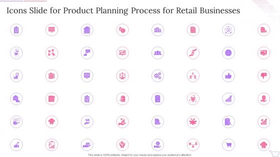 Icons Slide For Product Planning Process For Retail Businesses