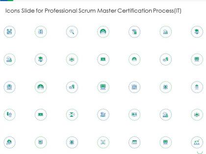 Icons slide for professional scrum master certification process it