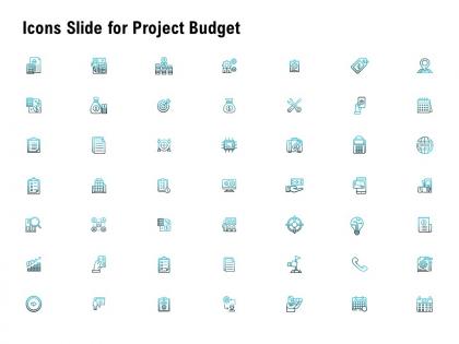 Icons slide for project budget ppt powerpoint presentation slides infographics