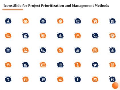 Icons slide for project prioritization and management methods ppt powerpoint presentation icon