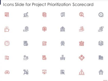 Icons slide for project prioritization scorecard project prioritization scorecard
